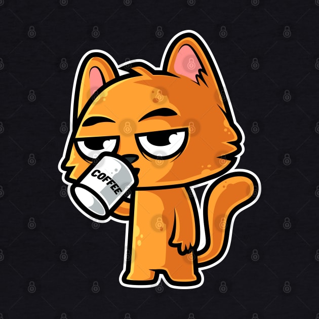 Funny Orange Cat and Coffee - Cat Lover graphic by theodoros20